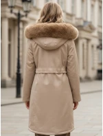 Dámská zimní bunda parka s kožešinou béžová Dstreet model 21991641 - FashionStreet