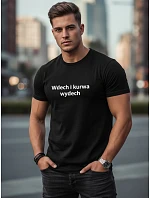 Pánske bavlnené tričko s humornou potlačou čierne FashionStreet NX0111R
