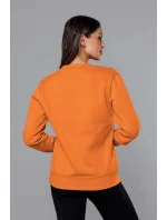 Svetlo oranžová dámska tepláková mikina so sťahovacími lemami (W01-69)