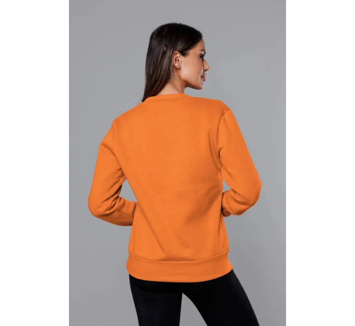 Svetlo oranžová dámska tepláková mikina so sťahovacími lemami (W01-69)