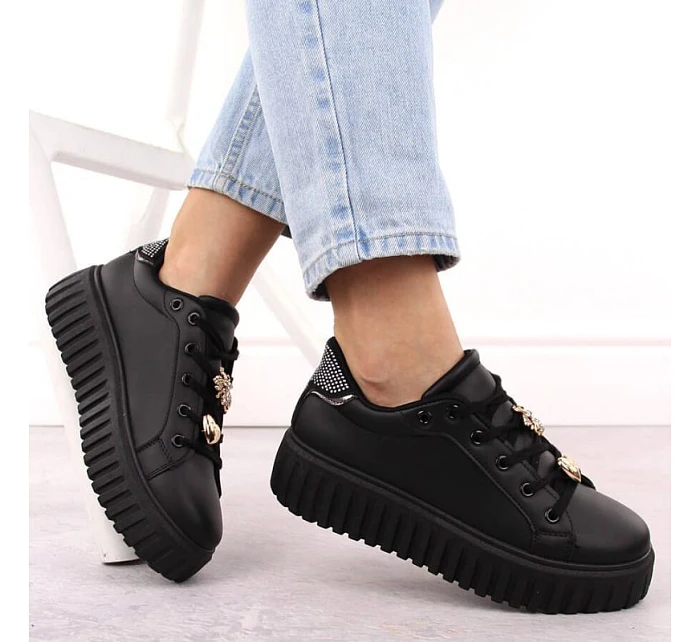 Dámska športová obuv na platforme čierna NEWS 4756