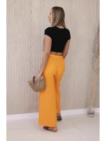 Široké nohavice v páse oranžové Široké nohavice v páse oranžové