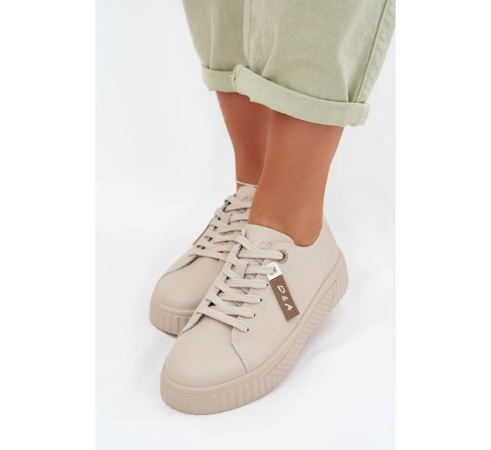 Dámské tenisky z pravé kůže D&A GR61-5591 Béžové