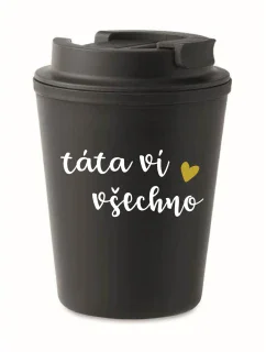 TÁTA VÍ VŠECHNO - černý termohrnek 300 ml