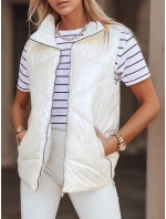 Dámská prošívaná vesta krémová Dstreet model 21965688 - FashionStreet
