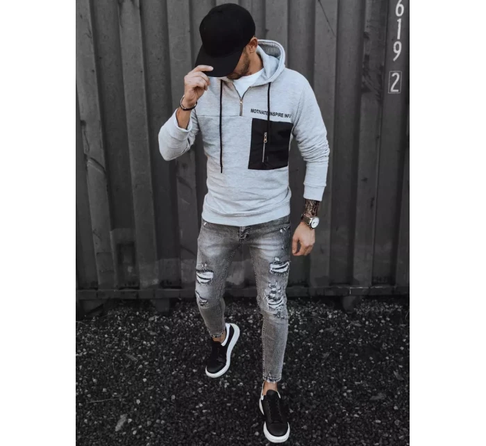 Pánská šedá mikina model 21966815 - Dstreet