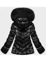 KRÓTKA KURTKA DAMSKA Z FUTERKIEM CZARNA model 21244612 - YES!PINK