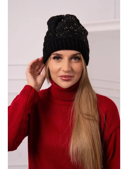 Dámská čepice černá model 18752241 - K-Fashion Dámská čepice černá model 18752241 - K-Fashion