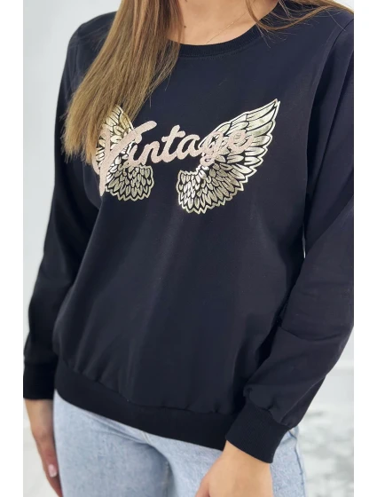 Mikina s potlačou čierna