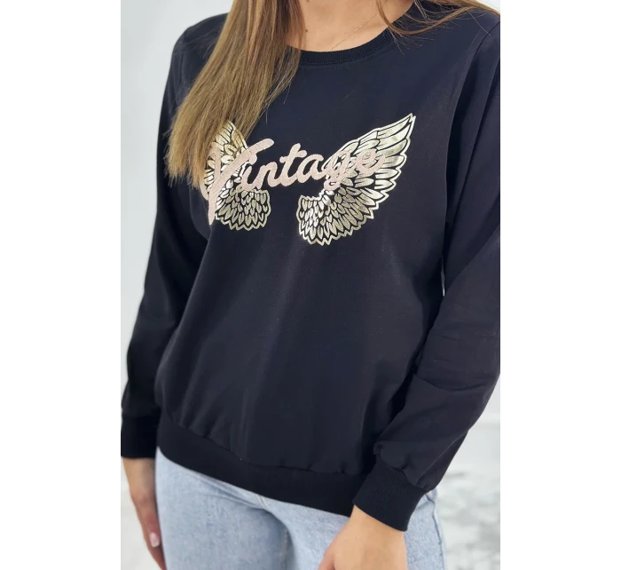 Mikina s potlačou čierna