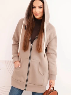 Zateplená dámska mikina s kapucňou a zipsom Fango