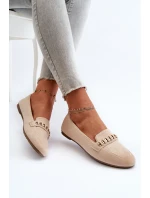 Błyszczące Mokasyny Damskie Z Łańcuchem Beżowe Aredilla Błyszczące Mokasyny Damskie Z Łańcuchem Beżowe Aredilla