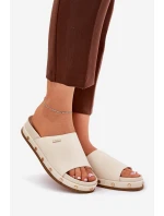 Dámské žabky na platformě Big Star model 21690727 Beige - Big Star Shoes Dámské žabky na platformě Big Star model 21690727 Beige - Big Star Shoes