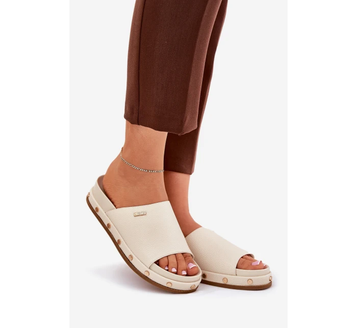 Dámské žabky na platformě Big Star model 21690727 Beige - Big Star Shoes Dámské žabky na platformě Big Star model 21690727 Beige - Big Star Shoes