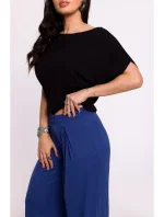 B289 Viskózové nohavice s elastickým pásom - modré B289 Viskózové nohavice s elastickým pásom - modré