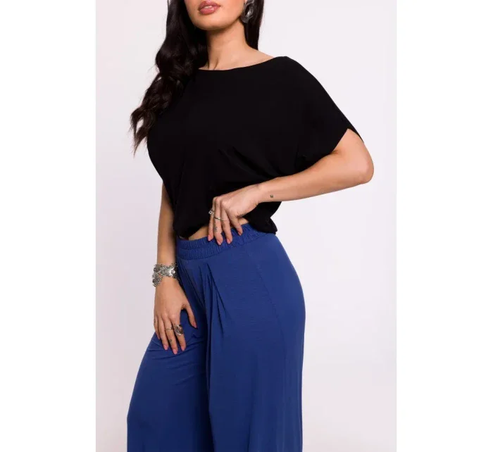 B289 Viskózové nohavice s elastickým pásom - modré B289 Viskózové nohavice s elastickým pásom - modré