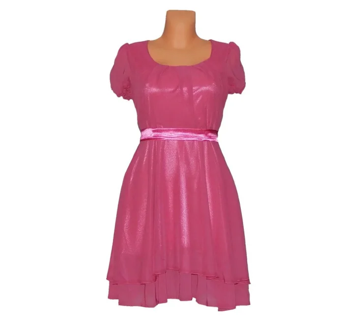 PROM Dámske párty a plesové šaty stredne dlhé ružové - Ružová - OEM