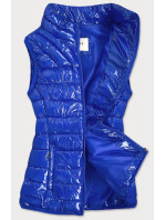 Světle modrá dámská lesklá vesta se stojáčkem model 14974992 - S'WEST