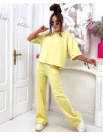 Žltá dámska bavlnená súprava Oversize (82188)