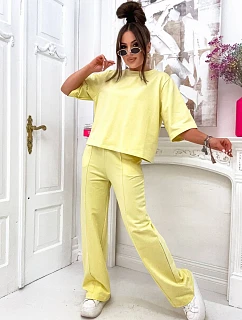 Bavlnená súprava oversize žltá (82188)