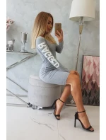 model 18742319 šedé melanžové šaty - K-Fashion model 18742319 šedé melanžové šaty - K-Fashion