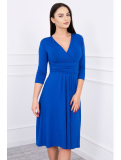 Šaty s prestrihom pod prsiami chrpovo modré