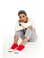 Damskie Klasyczne Niskie Trampki Big Star DD274339 Czerwone Damskie Klasyczne Niskie Trampki Big Star DD274339 Czerwone