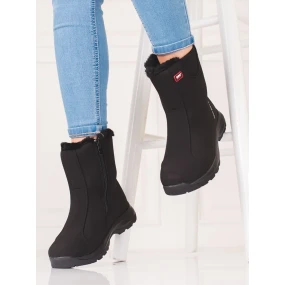 Luxusní černé dámské trekingové boty bez podpatku Luxusní černé dámské trekingové boty bez podpatku