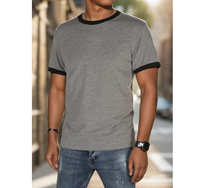 Pánske základné sivé tričko FashionStreet RX5663