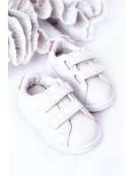 Dziecięce Tenisówki Na Rzepy Biało-Tęczowe Cute Girl