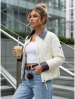 Dámska prešívaná bunda v ecru farbe FashionStreet TY5621