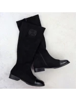 Dámske čierne semišové lakované čižmy M.Daszynski MR2251-19