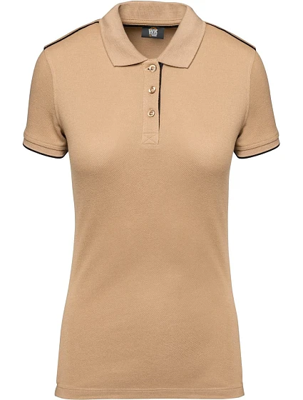 WK WK 271 Dámske pracovné polo tričko z piké „Day-to-Day“ 20.W271 camel/black