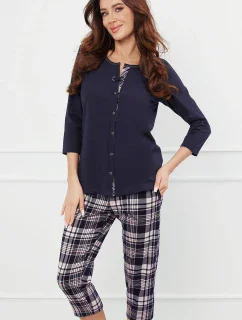 Talianska móda Dona r.3/4 sp.3/4 farba:tmavomodrá/print