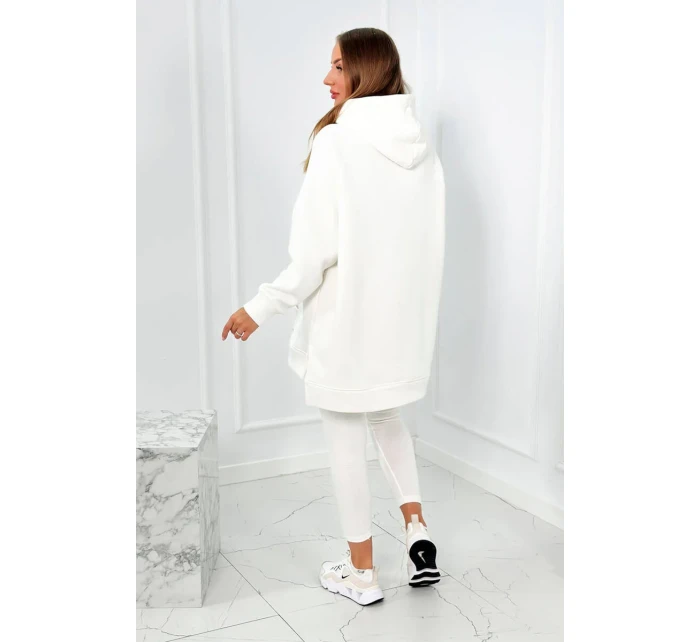 Bavlnená súprava, zateplená mikina + legíny ecru