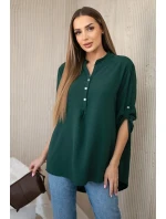 Halenka s prodlouženým zadním dílem tmavě zelená