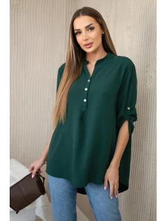 Halenka s prodlouženým zadním dílem tmavě zelená