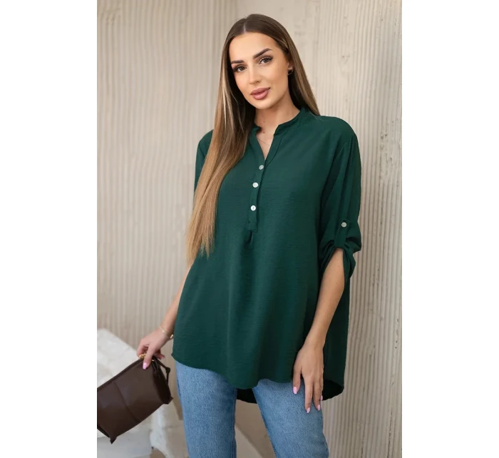 Halenka s prodlouženým zadním dílem tmavě zelená