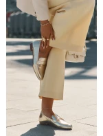 Skórzane Półbuty Mokasyny Damskie Maciejka K6809-25 Złote