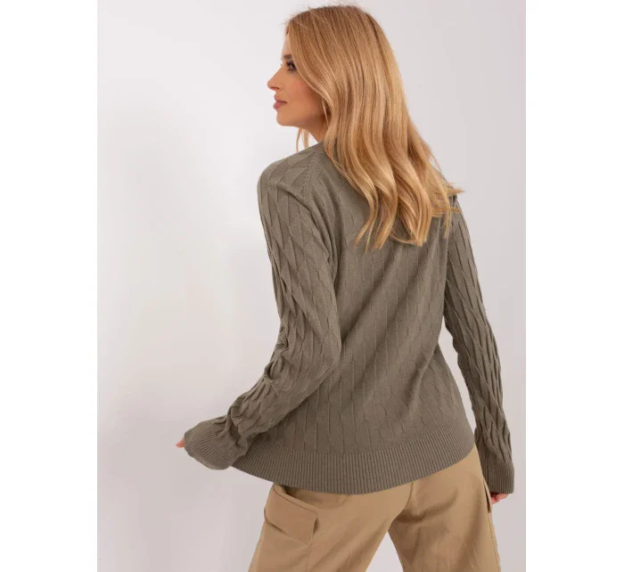 Sweter AT SW model 18904835 khaki - FPrice Sweter AT SW model 18904835 khaki - FPrice