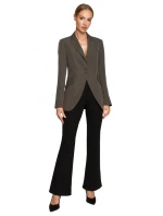 model 17626256 Bunda s jedním knoflíkem a asymetrickými kapsami černá - Moe model 17626256 Bunda s jedním knoflíkem a asymetrickými kapsami černá - Moe