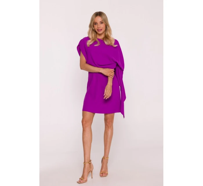 S423 Šaty s plášťom - levanduľové