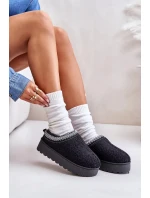 Dámske snehule na platforme s výšivkou Black Tirissa Dámske snehule na platforme s výšivkou Black Tirissa