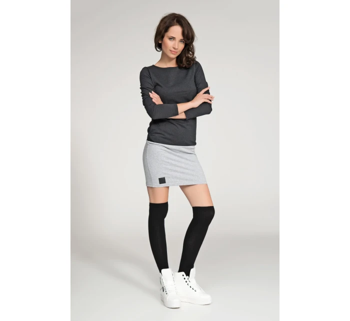 Dámske voľnočasové krátke šaty šedo-čierne - Čierna - Numinou