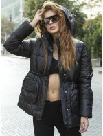 Dámska páperová bunda čierna (ag6-26)