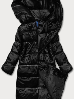 Matná čierna dámska zimná bunda s tromi dĺžkami (ag8-003)