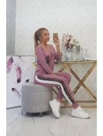 Sada s leopardím potlačou tmavo ružová