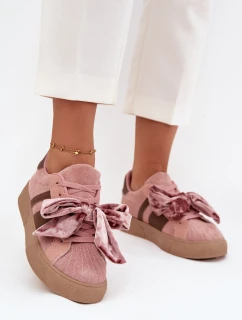 Dámské tenisky s mašlí růžové model 21710139 - Boto