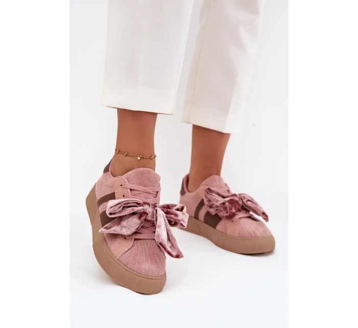 Dámské tenisky s mašlí růžové model 21710139 - Boto