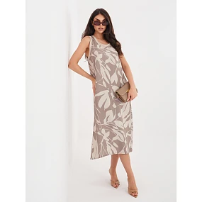Sukienka model 22025009 ciemny bezowy - FPrice Sukienka model 22025009 ciemny bezowy - FPrice